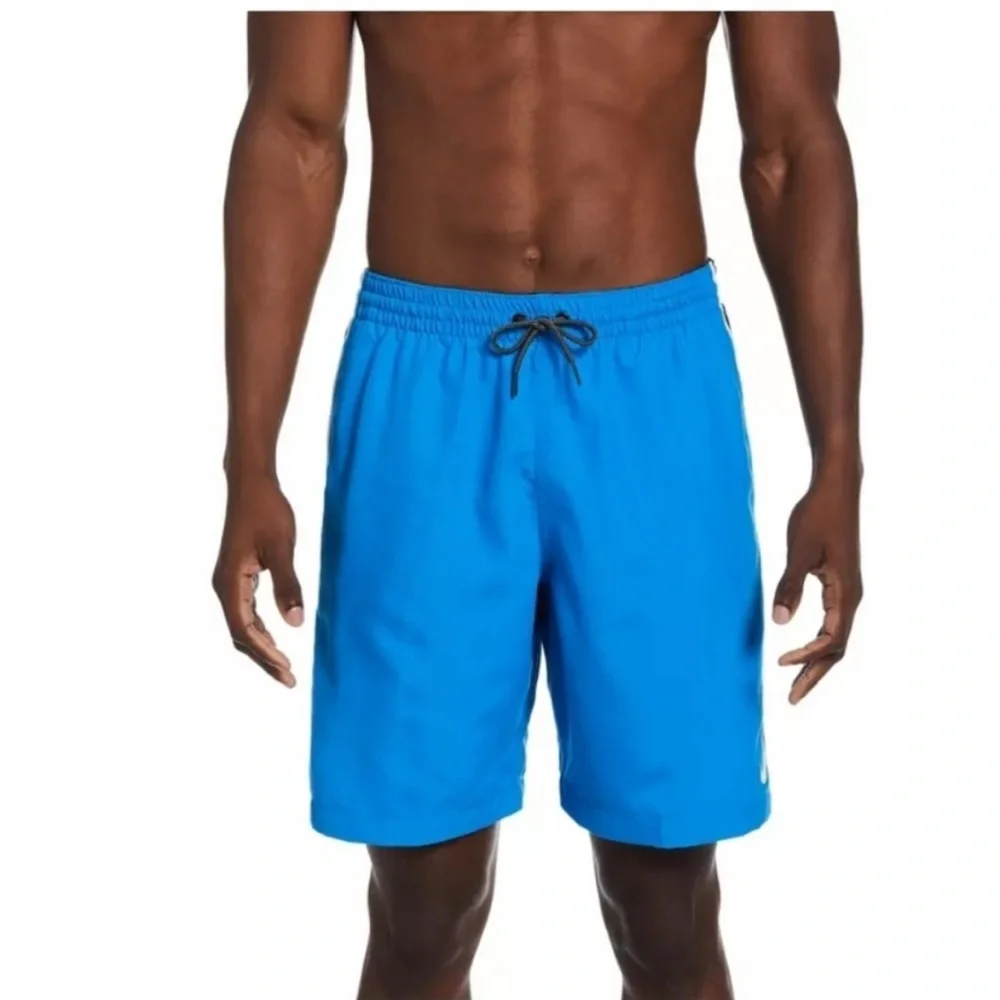 Nike Men's 8” Core Contend Volley Swim Trunks Small Blue Black - Picture 1 of 9